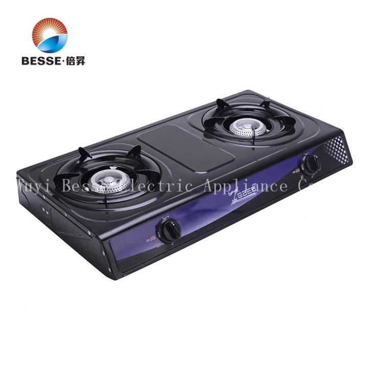 Black Panel Gas Stove Cast Iron Burner Manufactory Cheaper Oil Free