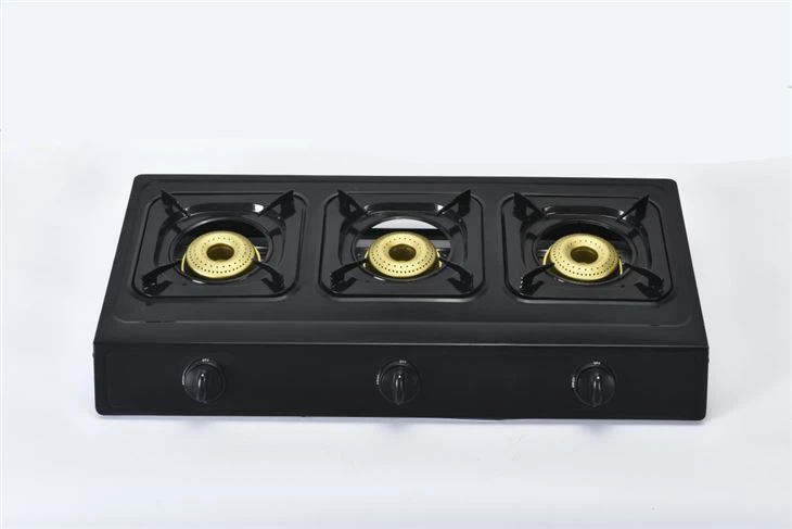 Colorful Steel Gas Stove, Triple Burners, Blue Fire(ZG-3092BK)